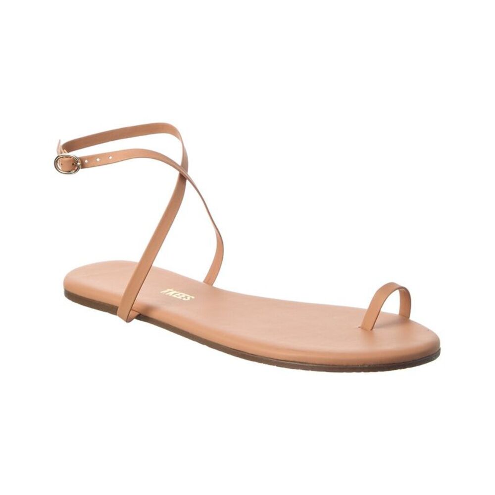 TKEES Tan Strappy Ankle Wrap Sandals